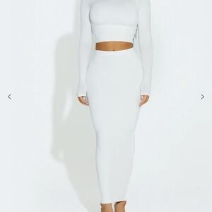 Naked Wardrobe White Maxi Skirt